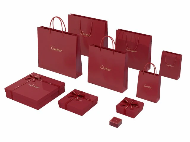Gift Packaging Boxes and Paper Bags 3D Model .c4d .max .obj .3ds .fbx .stl .blend