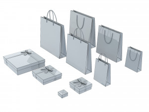 Gift Packaging Boxes and Paper Bags 3D 模型