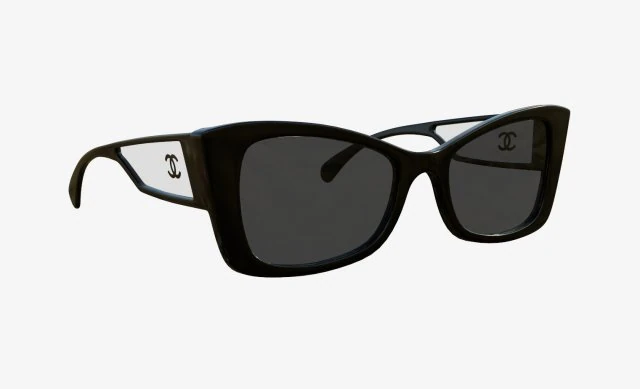 Rectangle Acetate Sunglasses 5430 3D Model .c4d .max .obj .3ds .fbx .stl .blend