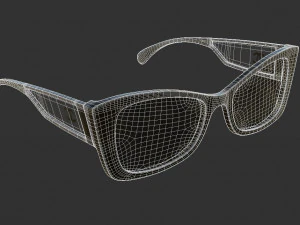 Rectangle Acetate Sunglasses 5430 3D Model
