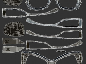 Rectangle Acetate Sunglasses 5430 3D Model
