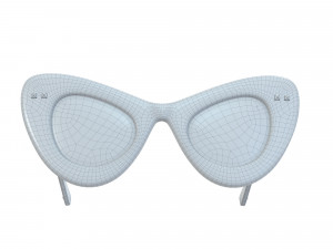 Cat-eye bold acetate frame VLogo Signature Sunglasses 3D Модель