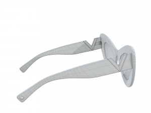 Cat-eye bold acetate frame VLogo Signature Sunglasses 3D Модель
