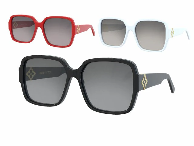 My Flower Square Sunglasses 3D Model .c4d .max .obj .3ds .fbx .stl .blend