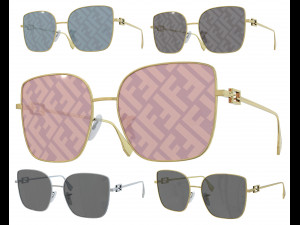 Baguette Sunglasses Logo 3Dモデル