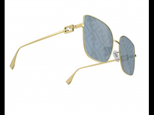 Baguette Sunglasses Logo 3D Модель