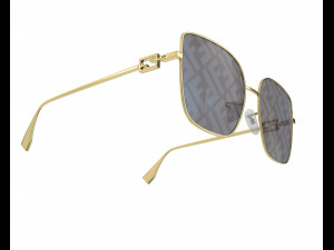 Baguette Sunglasses Logo 3D Модель