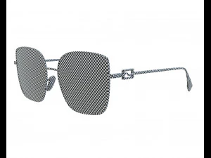 Baguette Sunglasses Logo 3D Model