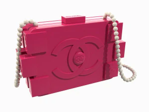 Pearl Lego Brick Clutch Pink 3D Model