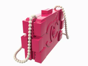 Pearl Lego Brick Clutch Pink 3D Model