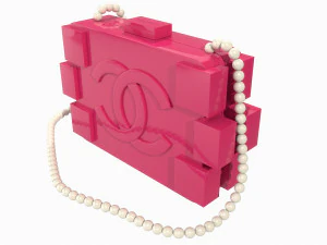 Pearl Lego Brick Clutch Pink 3D Model