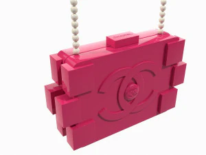 Pearl Lego Brick Clutch Pink 3D Model