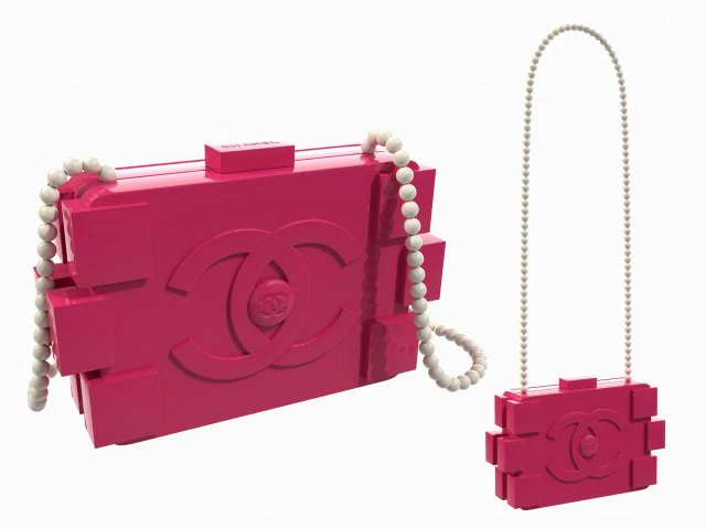 Pearl Lego Brick Clutch Pink 3D Model .c4d .max .obj .3ds .fbx .stl .blend 