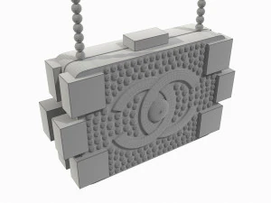 Pearl Lego Brick Clutch Pink 3D Model