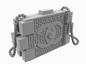 Pearl Lego Brick Clutch Pink 3D Model