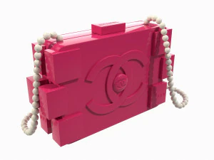 Pearl Lego Brick Clutch Pink 3D Model