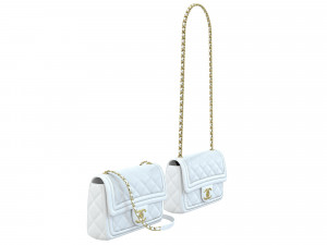 Bag Small Flap White 3D 모델