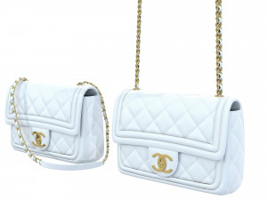 Bag Small Flap White 3D 모델