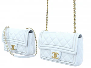 Bag Small Flap White 3D Model