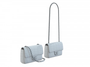 Bag Small Flap White 3D 모델
