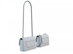 Bag Small Flap White 3D Model