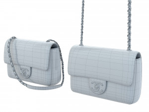 Bag Small Flap White 3D 모델