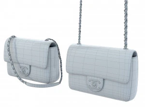 Bag Small Flap White 3D Model