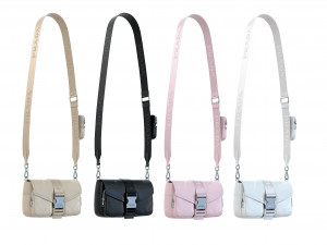 Pocket nylon and brushed leather bag 3D Модель