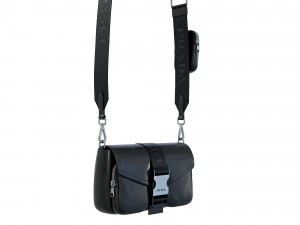 Pocket nylon and brushed leather bag 3D Model