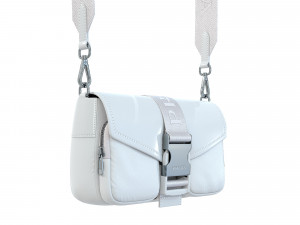 Pocket nylon and brushed leather bag 3D Модель