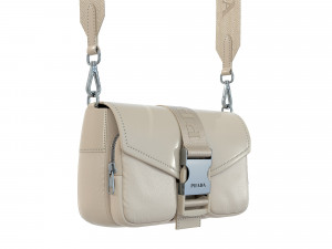 Pocket nylon and brushed leather bag 3D Модель