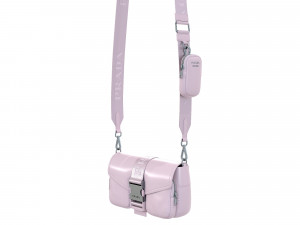 Pocket nylon and brushed leather bag 3D Модель