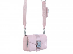 Pocket nylon and brushed leather bag 3D Модель