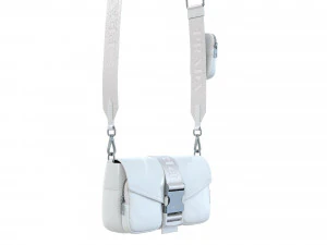 Pocket nylon and brushed leather bag 3D Model
