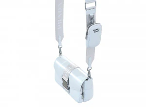 Pocket nylon and brushed leather bag 3D Model