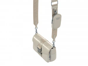 Pocket nylon and brushed leather bag 3D Model