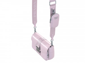 Pocket nylon and brushed leather bag 3D Модель