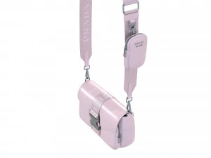 Pocket nylon and brushed leather bag 3D Model