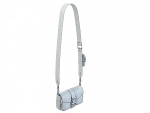 Pocket nylon and brushed leather bag 3D Модель
