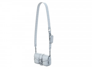 Pocket nylon and brushed leather bag 3D Модель