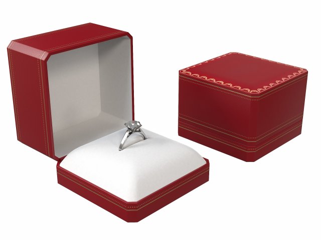 Ring with Red Box 3D Model .c4d .max .obj .3ds .fbx .stl .blend 
