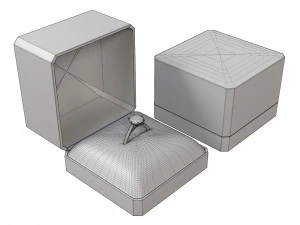 Ring with Tiffany Box 3D Model