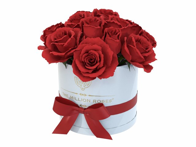 Red Rose Bouquet Box with a bow 3D Model .c4d .max .obj .3ds .fbx .stl .blend 