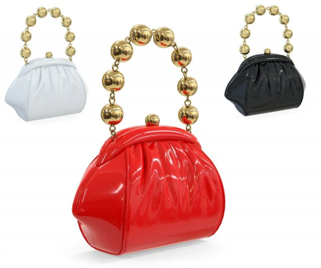 Handbag Purse with a gold chain 3D Model .c4d .max .obj .3ds .fbx .stl .blend 