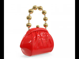 Handbag Purse with a gold chain 3D Model