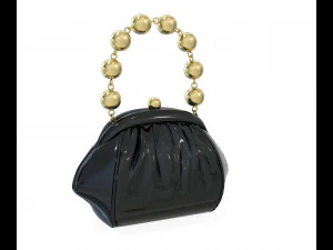 Handbag Purse with a gold chain 3D Model