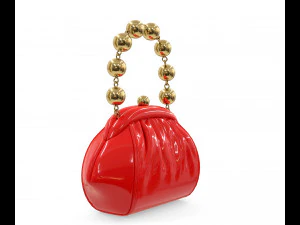 Handbag Purse with a gold chain 3D Model