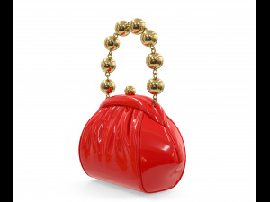 Handbag Purse with a gold chain Modèle 3D