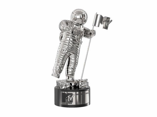 MTV Video Music Award Moonman Statuette 3D Модель .c4d .max .obj .3ds .fbx .stl .blend 