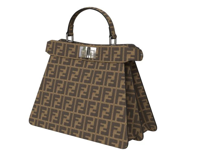 Peekaboo Bag Brown Logo 3D Model .c4d .max .obj .3ds .fbx .stl .blend